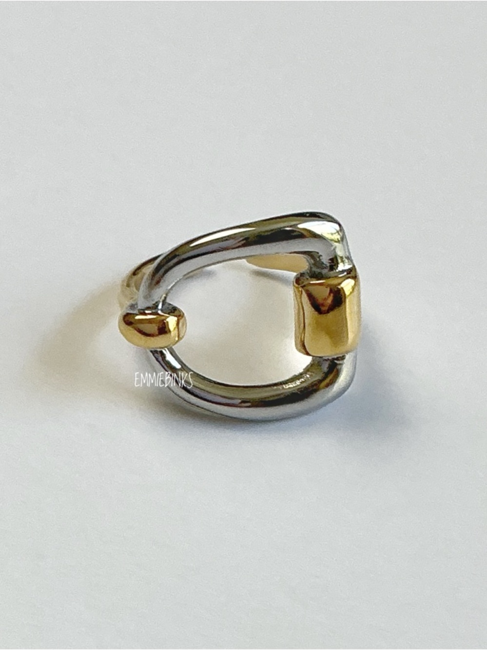 New Revolve 2Tone Bit Ring ~ Vintage Horse Bit Vibes ~ Statement Ring - Picture 7 of 14